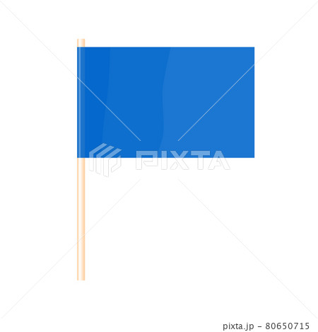 A colored flag on a flagpole. Blue flag. Vector 80650715