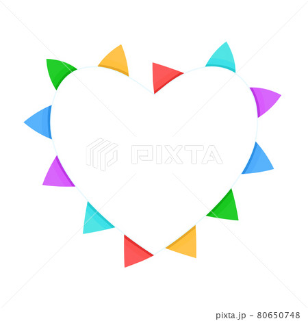 The heart frame is made of colorful flags .Vector 80650748