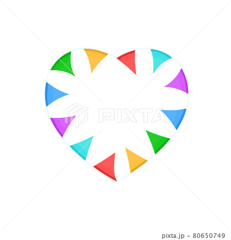 The heart frame is made of colorful flags .Vector 80650749