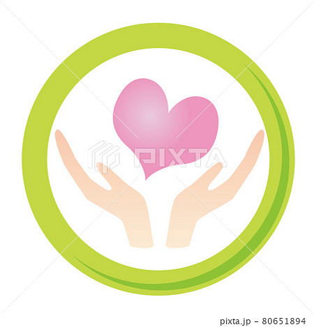 手の中にハートが入ったイラスト 80651894