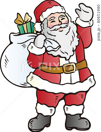 クリスマス サンタクロース サンタさん サンタ 12月 男性 シニア おじいさん 人物 イラストのイラスト素材