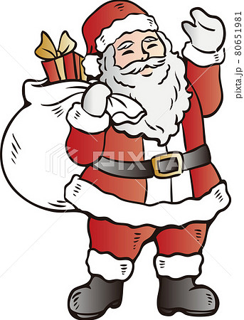クリスマス サンタクロース サンタさん サンタ 12月 男性 シニア おじいさん 人物 イラストのイラスト素材