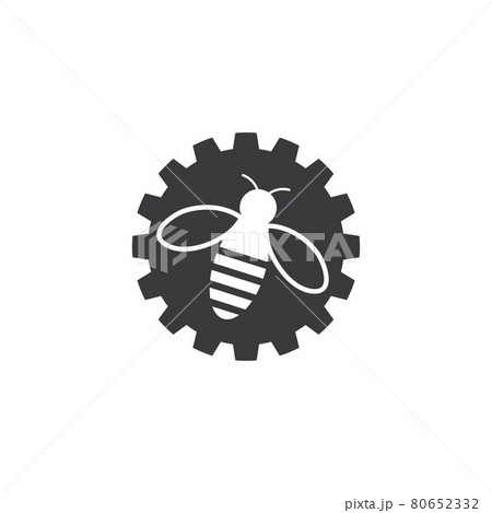 Honey Bee Logo Template Vector Icon Illustrationのイラスト素材