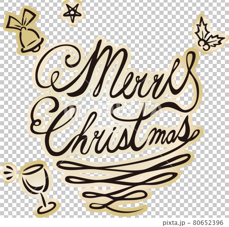 聖誕快樂聖誕英文書法字體手寫標誌字符時尚插圖 80652396