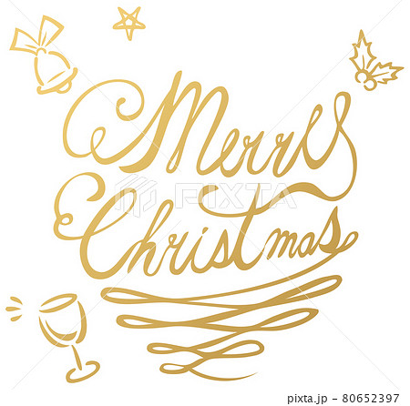 クリスマス メリークリスマス 英語 カリグラフィー フォント 手書き ロゴ 文字 おしゃれ イラストのイラスト素材