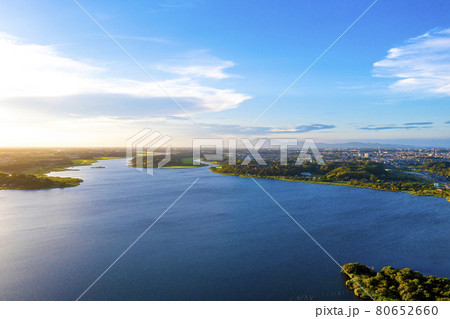 夏の夕暮れの牛久沼(茨城県) 夏の夕暮れの牛久沼(茨城県) 80652660