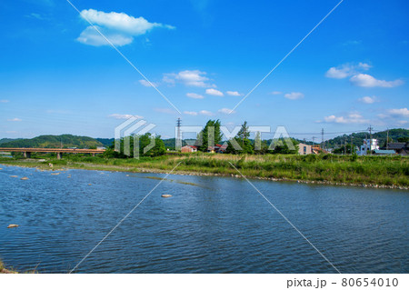 碓氷川 西毛総合運動公園付近 初夏の風景 碓氷川 西毛総合運動公園付近 初夏の風景 80654010