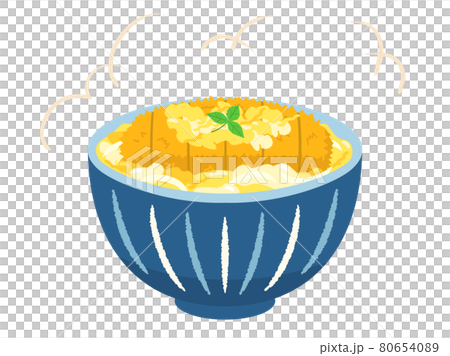 温かいかつ丼のイラストのイラスト素材