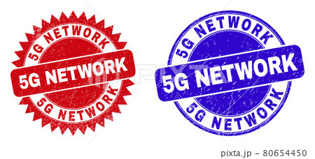 5G NETWORK Rounded and Rosette Stamps with Unclean Style 5G NETWORK Rounded and Rosette Stamps with Unclean Style 80654450