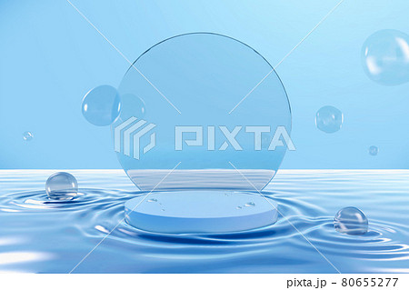 3d podium on water ripples backdrop 3d podium on water ripples backdrop 80655277