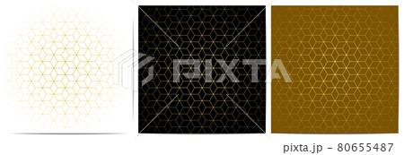Set of abstract geometric seamless pattern with...のイラスト素材 [80655487 ...