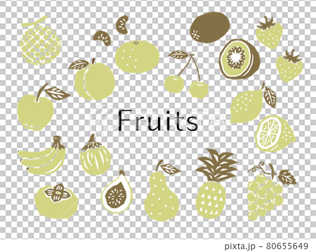 Fruit retro vector set 80655649