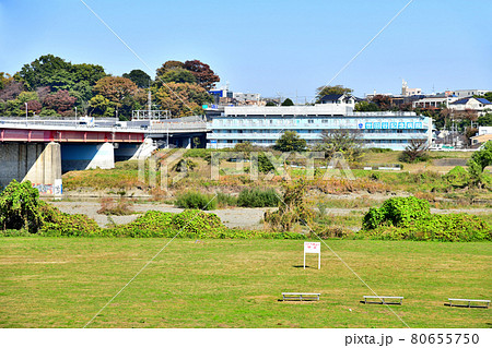 川崎市側より第三京浜道路／新多摩川大橋、玉川IC周辺を望む(神奈川県川崎市)【2020.11】 80655750