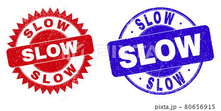 SLOW Round and Rosette Stamp Seals with Grunged Texture SLOW Round and Rosette Stamp Seals with Grunged Texture 80656915