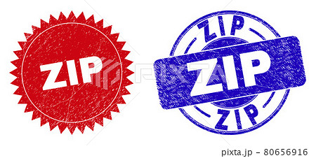 ZIP Rounded and Rosette Stamps with Grunged Style ZIP Rounded and Rosette Stamps with Grunged Style 80656916