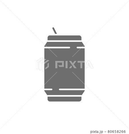 Vector beer can, tin, garbage gray icon. 80658266