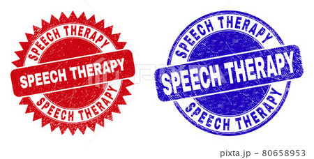 SPEECH THERAPY Rounded and Rosette Stamp Seals with Unclean Texture 80658953