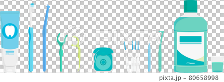 デンタルケア、オーラルケア用品のベクターイラスト 80658998