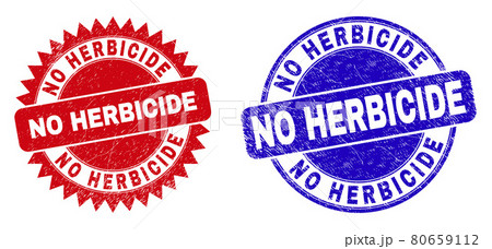 NO HERBICIDE Round and Rosette Watermarks with Grunge Surface 80659112