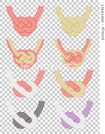 あわじ結びの水引のベクターイラスト素材／水引き／パーツ 80659463