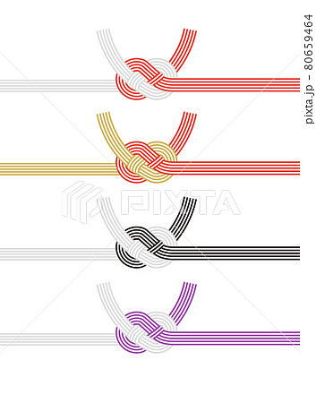 あわじ結びの水引のベクターイラスト素材 水引き パーツのイラスト素材