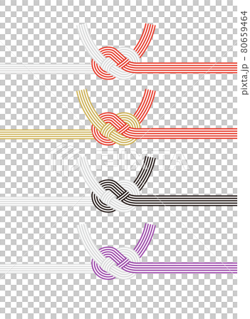 あわじ結びの水引のベクターイラスト素材／水引き／パーツ 80659464