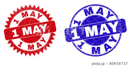 1 MAY Round and Rosette Stamps with Grunged Texture 1 MAY Round and Rosette Stamps with Grunged Texture 80659737