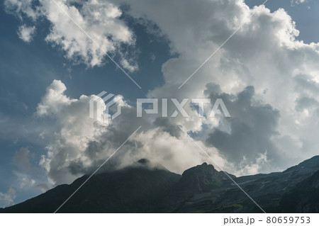 Mountain peaks in the western part of the Main Caucasian Ridge. 80659753