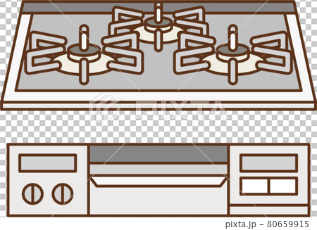 白のビルトインコンロ 3口 80659915