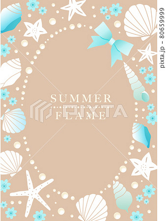 リゾート風のリース素材のイラスト素材