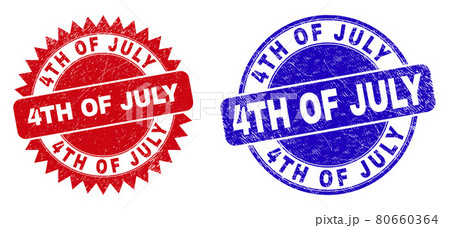 4TH OF JULY Rounded and Rosette Watermarks with Corroded Style 80660364