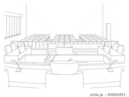 法廷のベクターイラスト. 裁判を行う. 法廷のベクターイラスト. 裁判を行う. 80660891