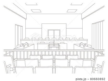 法廷のベクターイラスト. 裁判を行う. 80660892