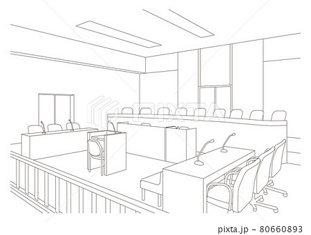 法廷のベクターイラスト. 裁判を行う. 80660893