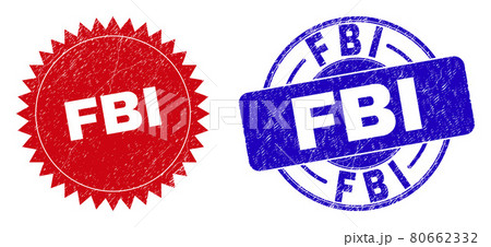 FBI Rounded and Rosette Seals with Grunge Style 80662332