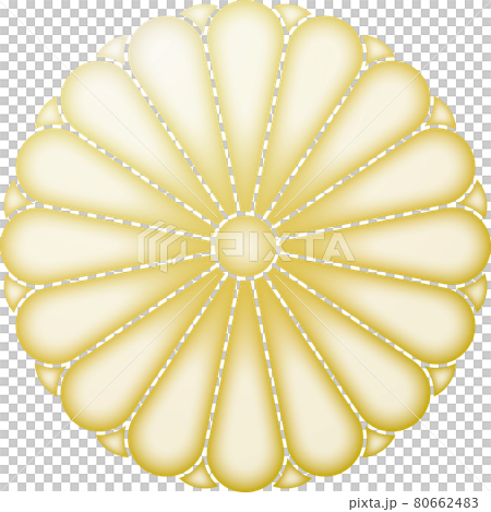 家紋　十六葉八重表菊【金色】 80662483