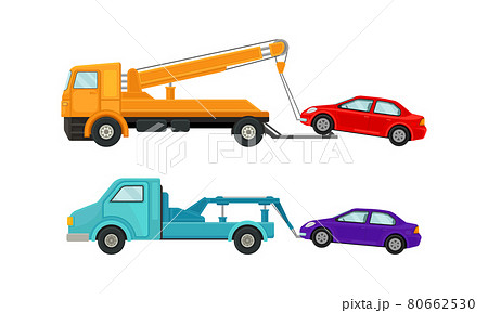 Tow Truck or Wrecker Moving Disabled or Improperly Parked Motor Vehicle Vector Set Tow Truck or Wrecker Moving Disabled or Improperly Parked Motor Vehicle Vector Set 80662530