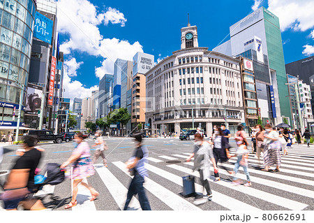 《東京都》銀座ショッピング街・都市風景 《東京都》銀座ショッピング街・都市風景 80662691