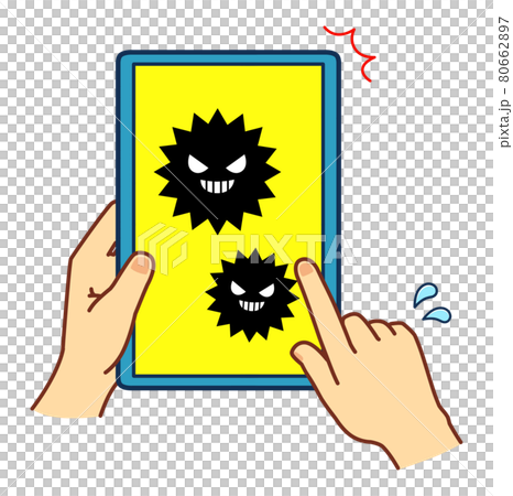 Virus-infected tablet terminal illustration material Virus-infected tablet terminal illustration material 80662897