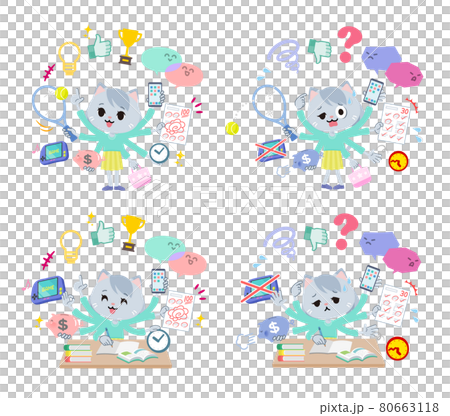 一組貓女做多任務處理 80663118