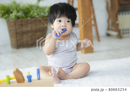 おもちゃで遊ぶ赤ちゃん 80663254