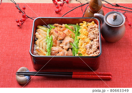 フライパン1つで作る「ヤキトリ丼(風)」。焼き鳥丼、焼鳥丼、やきとり丼。 フライパン1つで作る「ヤキトリ丼(風)」。焼き鳥丼、焼鳥丼、やきとり丼。 80663349