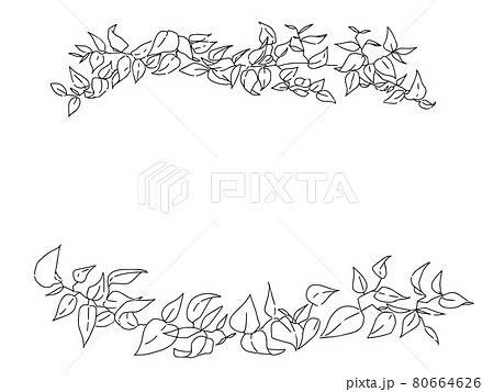 シンプルな葉っぱの飾りのイラスト素材