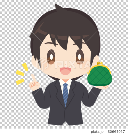 拿著錢包的商務人士的插圖 拿著錢包的商務人士的插圖 80665037
