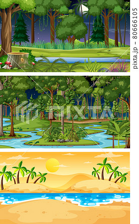 Three different nature horizontal scenes Three different nature horizontal scenes 80666105