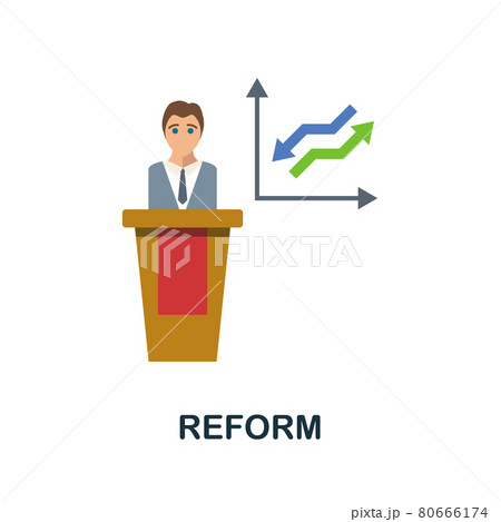 Reform flat icon. Color simple element from activism collection. Creative Reform icon for web design, templates, infographics and more Reform flat icon. Color simple element from activism collection. Creative Reform icon for web design, templates, infographics and more 80666174