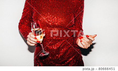 christmas fun glamorous woman party drink festive 80666451