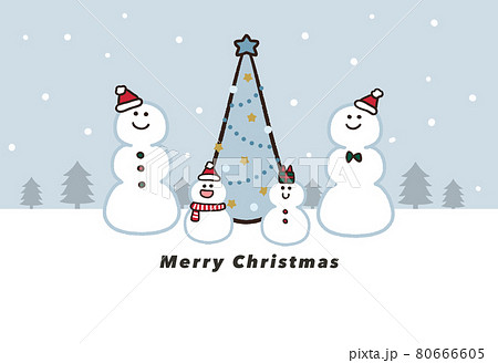雪だるまのクリスマスカードのイラスト素材 雪だるまのクリスマスカードのイラスト素材