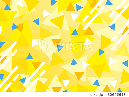 三角形のポップな幾何学模様背景 黄色のイラスト素材