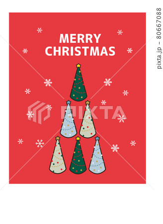 かわいいツリーのクリスマスカード 80667088